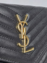 Елегантна Дамска Чанта Saint Laurent (YSL) - Black & Gold – снимка 4