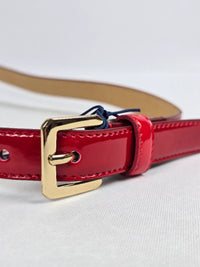 Нов дамски колан Trussardi Jeans - червен лак - 80/32 – снимка 3