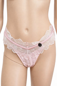 Дамско долнище Hunkemöller L – нежно розово с дантела и флорална бродерия
