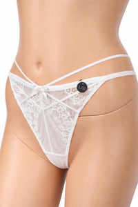 Бикини Hunkemöller, размер L, бели с дантела и панделка – снимка 2