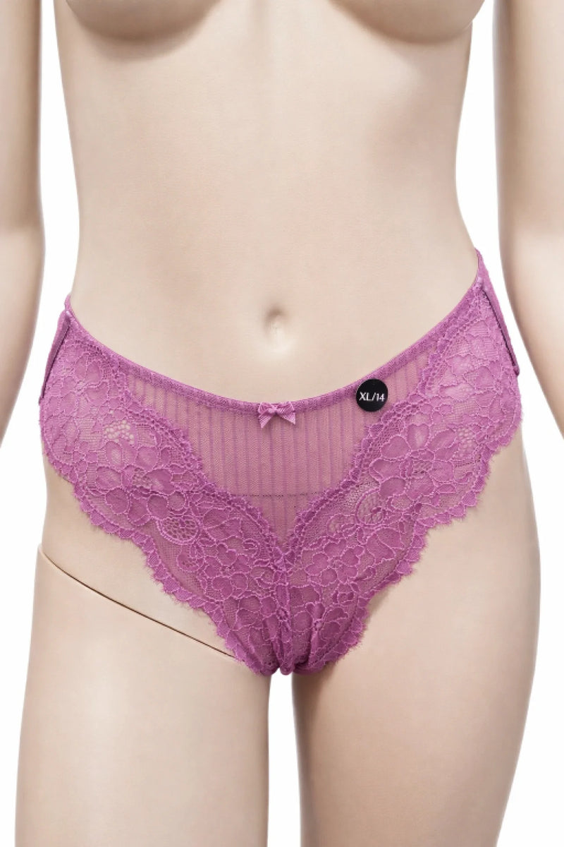 Дамско дантелено долнище Hunkemöller XL в розово-лилав нюанс