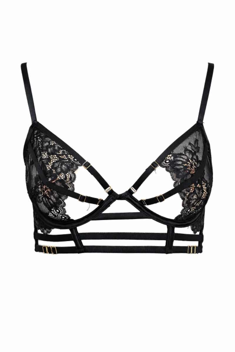 Hunkemöller дамски сутиен с дантела и декоративни ленти – размер 75D