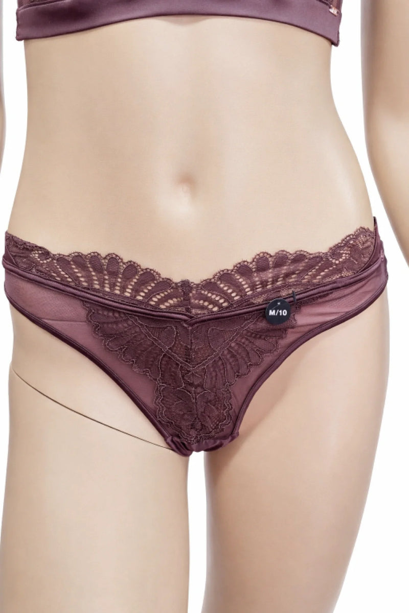 Дамско долнище Hunkemöller, размер M – бордо с дантела
