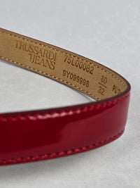 Нов дамски колан Trussardi Jeans - червен лак - 80/32 – снимка 4