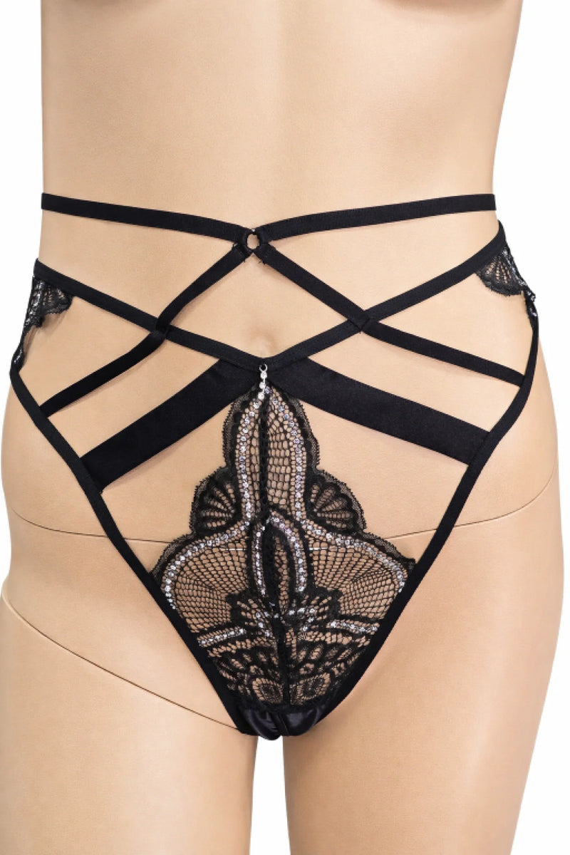 Hunkemöller дамско дантелено долнище XL с ефектни ленти