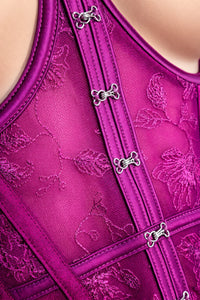 Hunkemöller дамски корсет размер L в наситен цикламен цвят – снимка 3