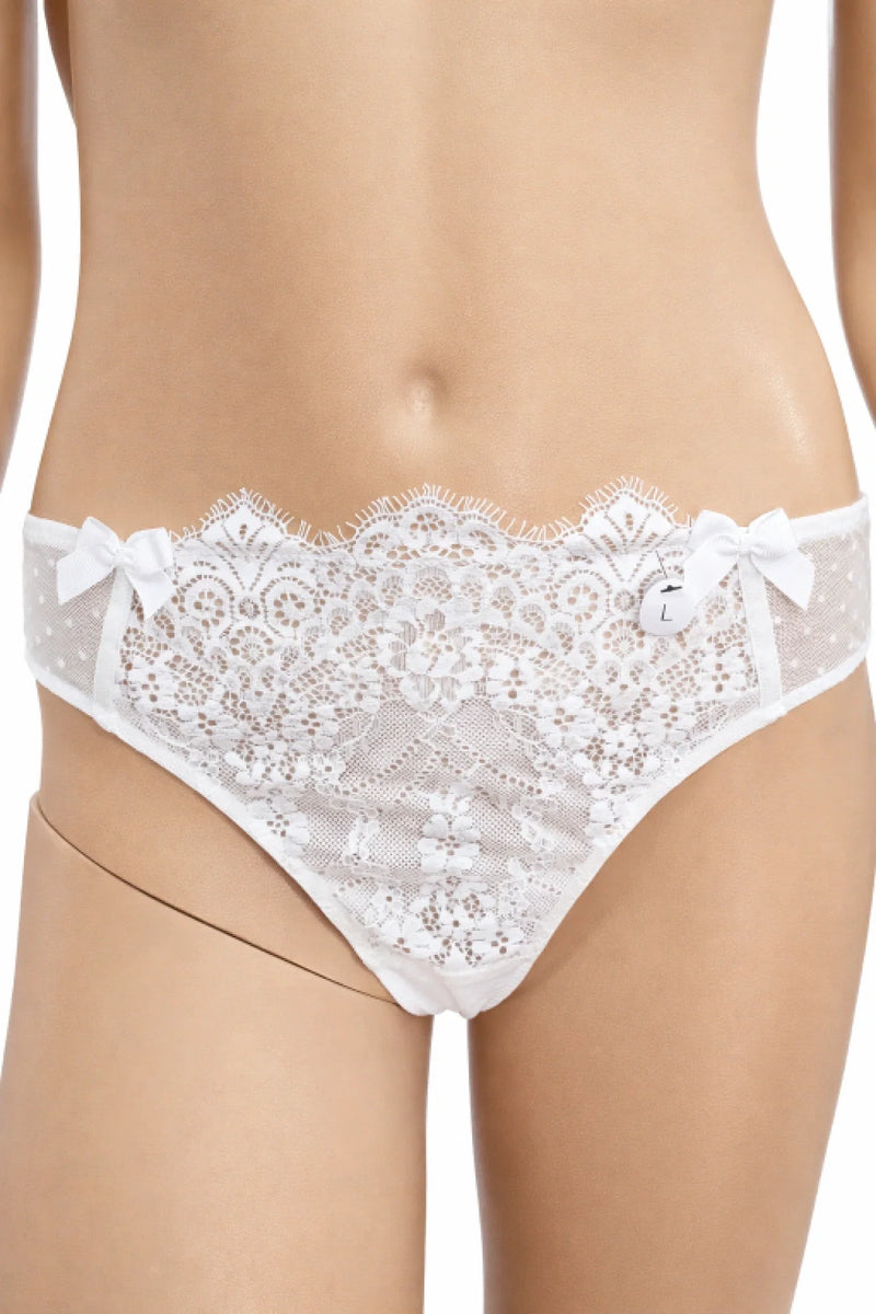 Hunkemöller бяло дантелено дамско долнище / прашка – размер L