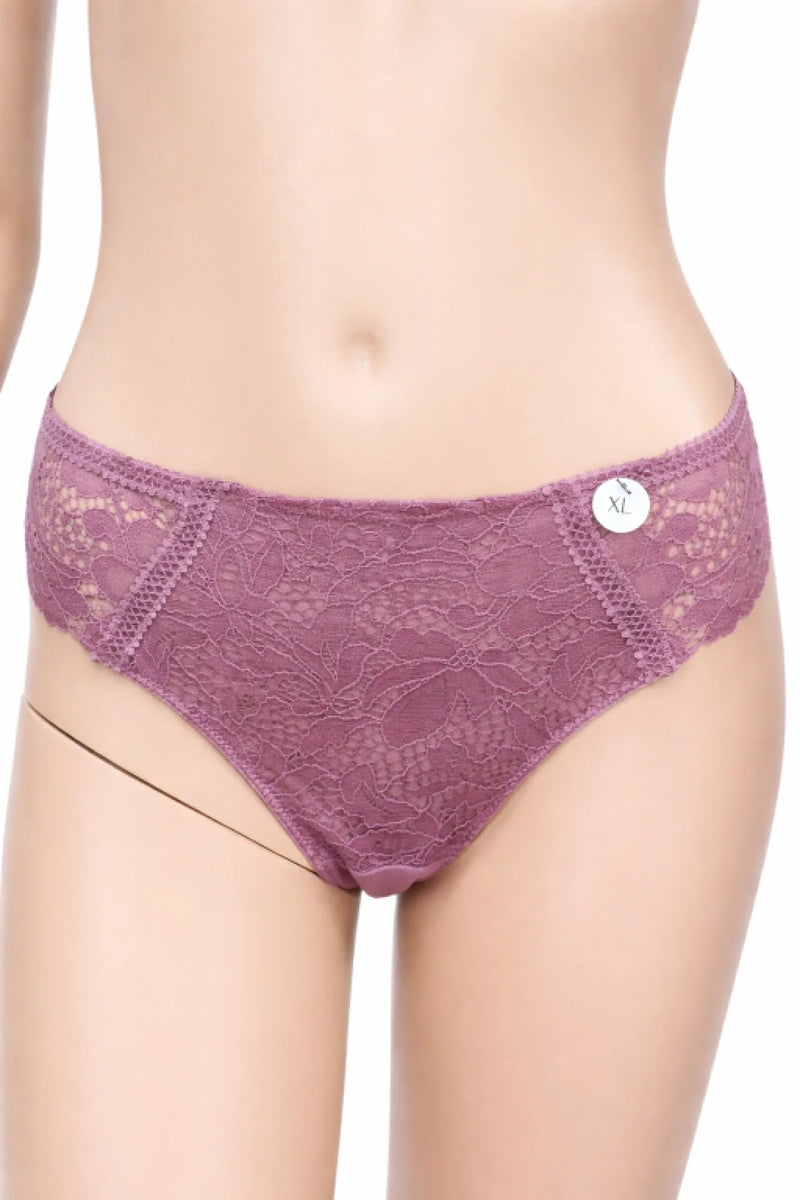 Hunkemöller дантелено долнище XL в розово-лилав нюанс