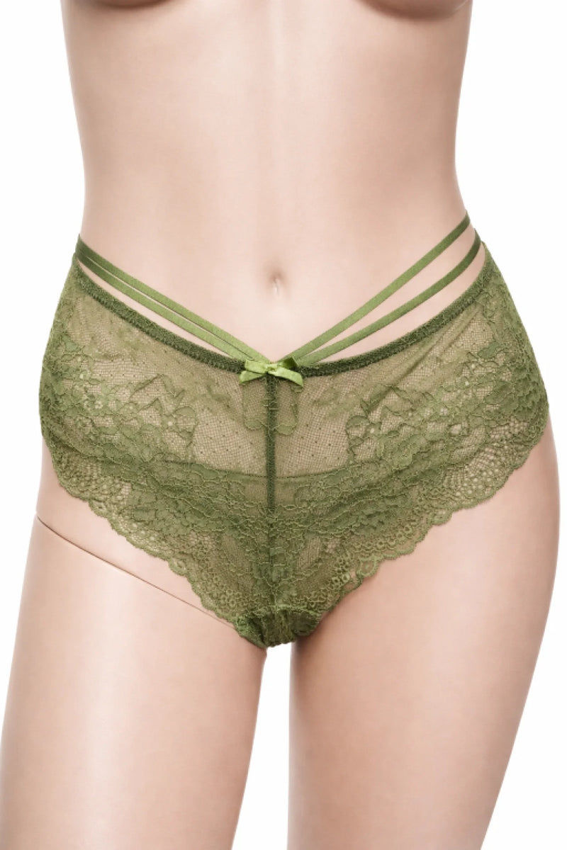 Hunkemöller дантелено долнище XL в маслено зелено