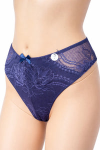 Hunkemöller дамски бикини 2XL в тъмносин цвят с дантела – снимка 2