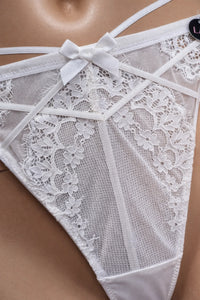 Бикини Hunkemöller, размер L, бели с дантела и панделка – снимка 3